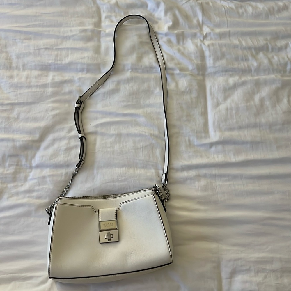 Gently used white crossbody bag